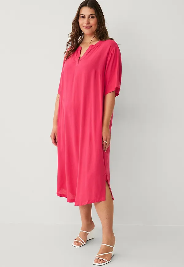 KAFFE Curve - Klänning kcMille Kaftan Dress - Röd