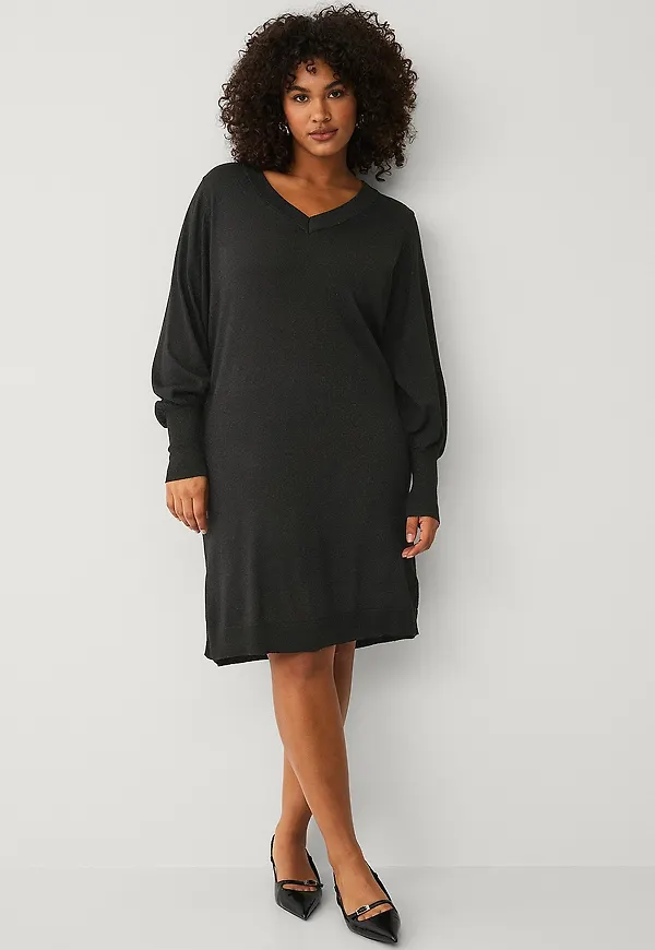 KAFFE Curve - Klänning kcRegitta Knit Dress - Svart