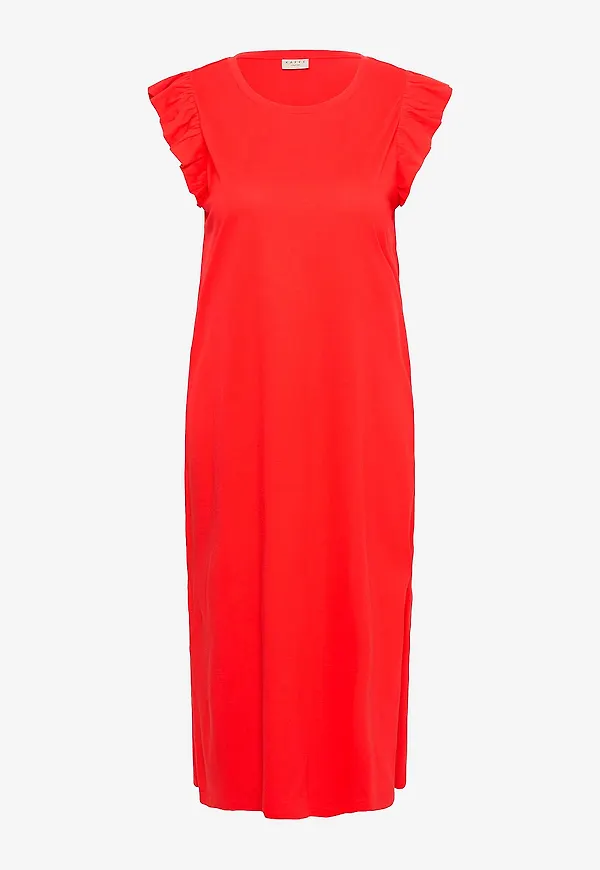 KAFFE Curve - Maxiklänning kcCaline Flounce Dress - Röd