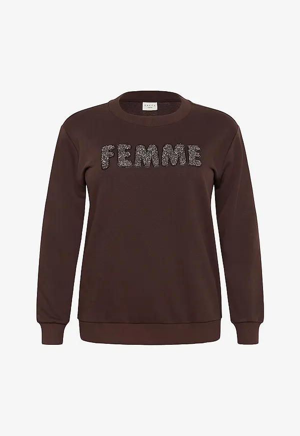 KAFFE Curve - Sweatshirt kcElise - Brun