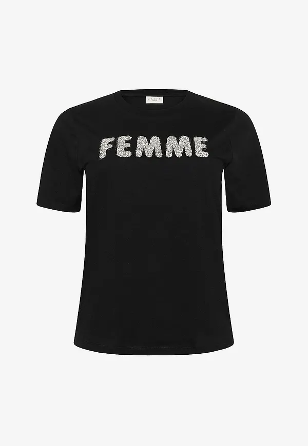 KAFFE Curve - T-shirt kcAriana - Svart