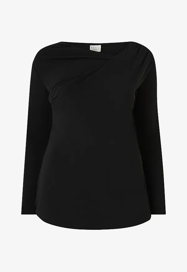KAFFE Curve - Topp kcAidi Jersey Blouse - Svart