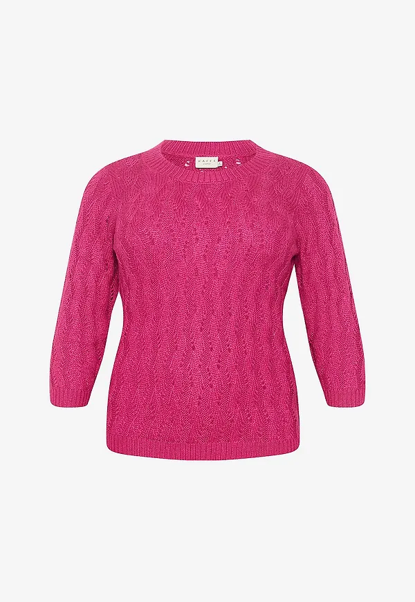 KAFFE Curve - Topp kcLana Knit Pullover - Rosa