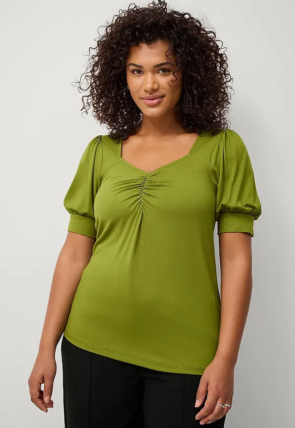 KAFFE Curve - Topp kcSissy Blouse - Grön