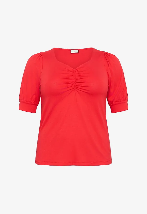 KAFFE Curve - Topp kcSissy Blouse - Röd