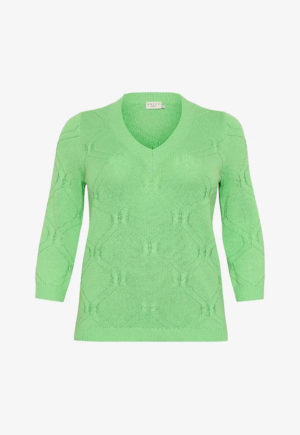 KAFFE Curve - Tröja kcCarlie Knit Pullover - Grön