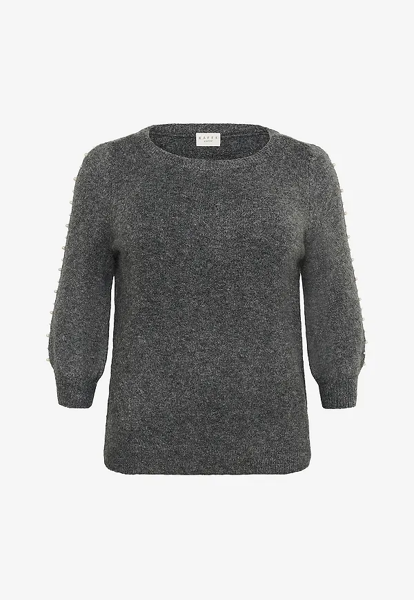 KAFFE Curve - Tröja Kcletty Pullover - Grå