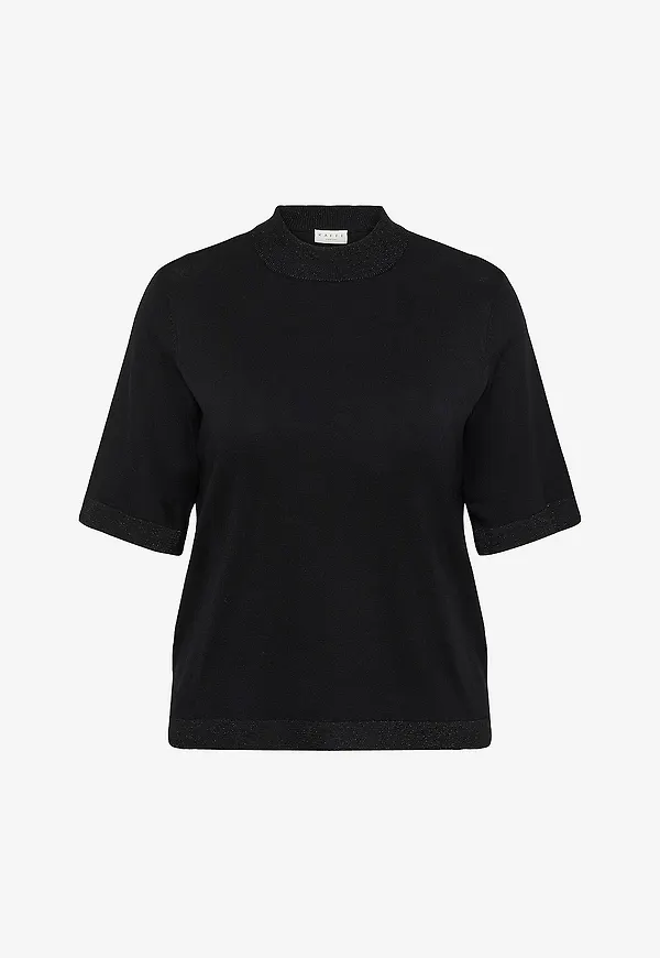 KAFFE Curve - Tröja KCliama Lurex Pullover - Svart