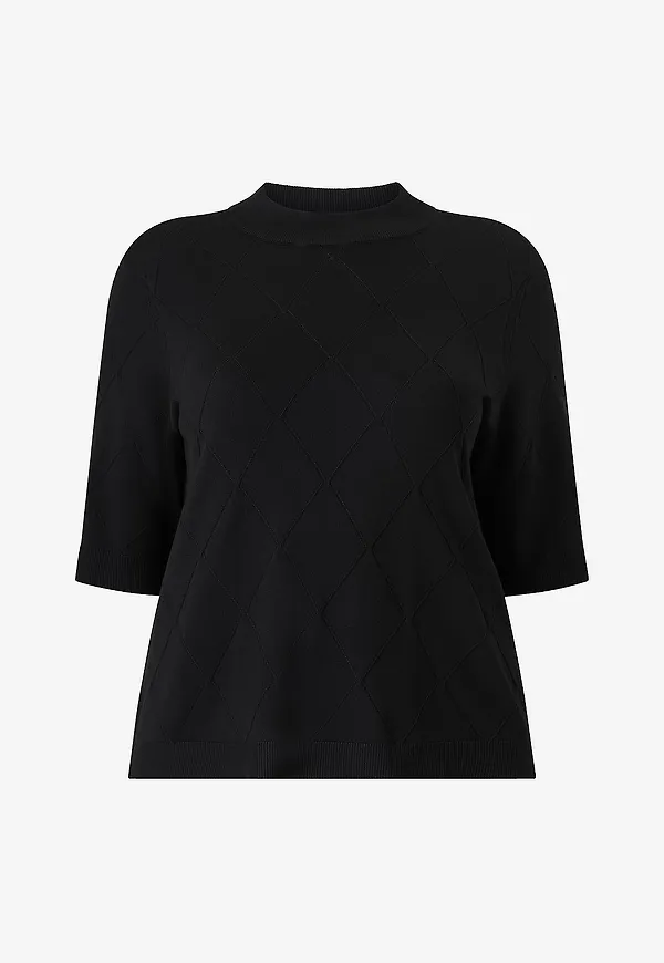 KAFFE Curve - Tröja KClizzy Argyle Knit - Svart