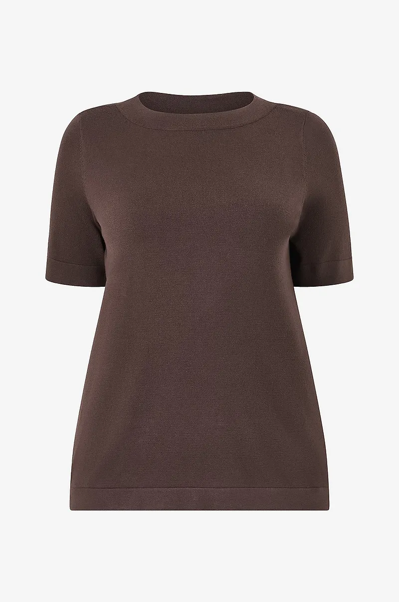 KAFFE Curve - Tröja KClizzy Boatneck Pullover - Brun