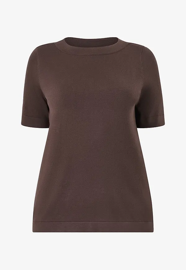 KAFFE Curve - Tröja KClizzy Boatneck Pullover - Brun