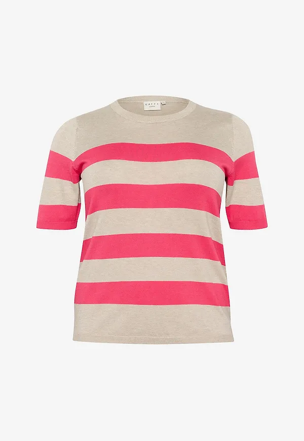 KAFFE Curve - Tröja kcLizzy Striped Pullover - Rosa