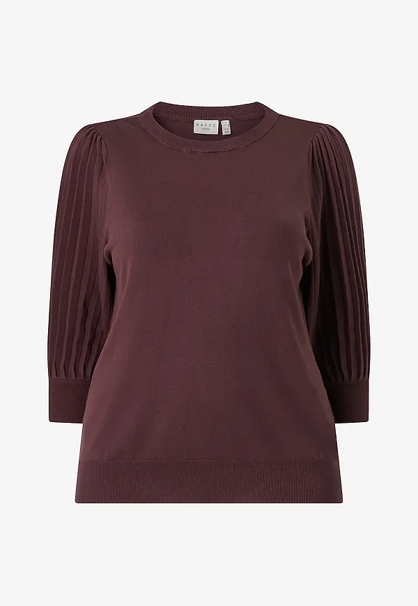 KAFFE Curve - Tröja KCloni 3/4 SL Knit Pullover - Röd