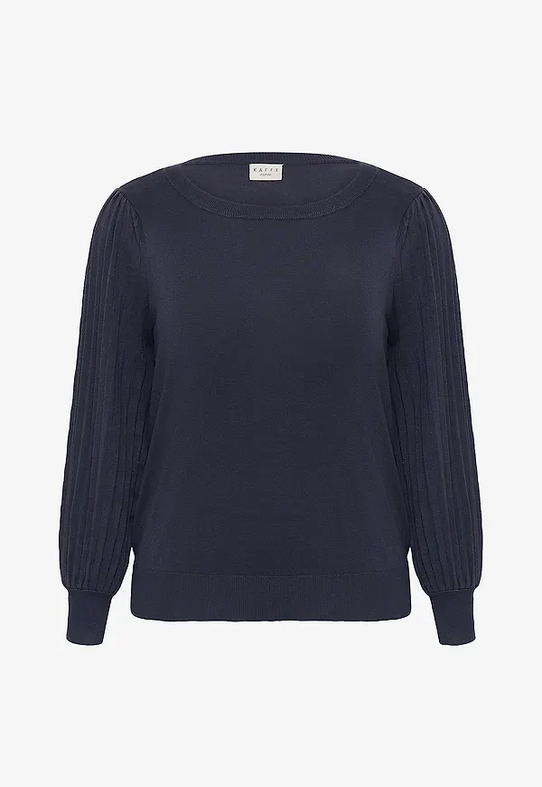 KAFFE Curve - Tröja KCloni Knit Pullover - Blå