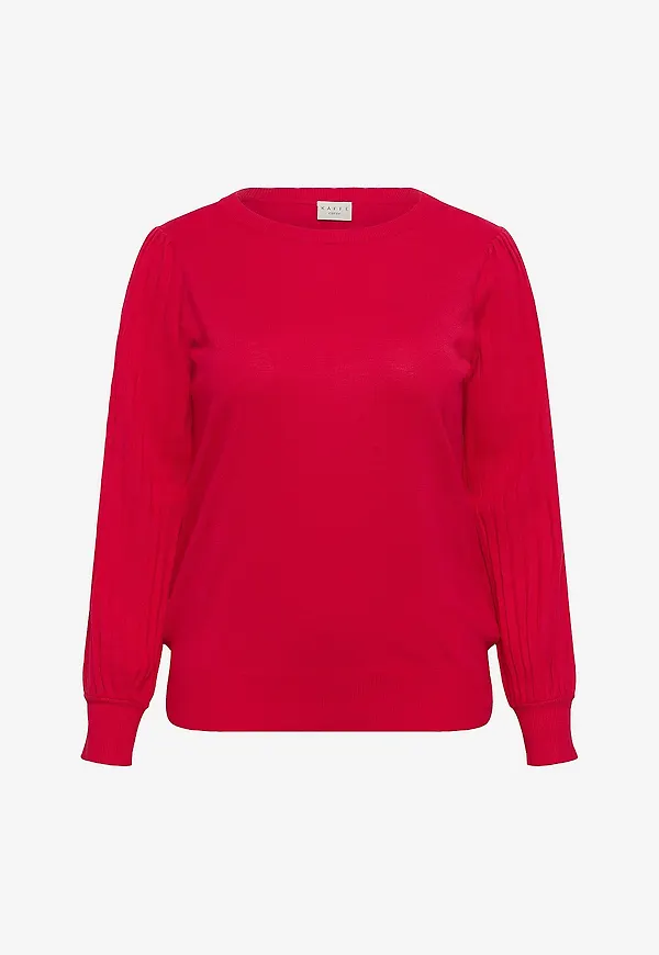 KAFFE Curve - Tröja KCloni Knit Pullover - Röd