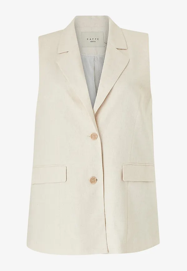 KAFFE Curve - Väst kcNiella Waistcoat - Beige