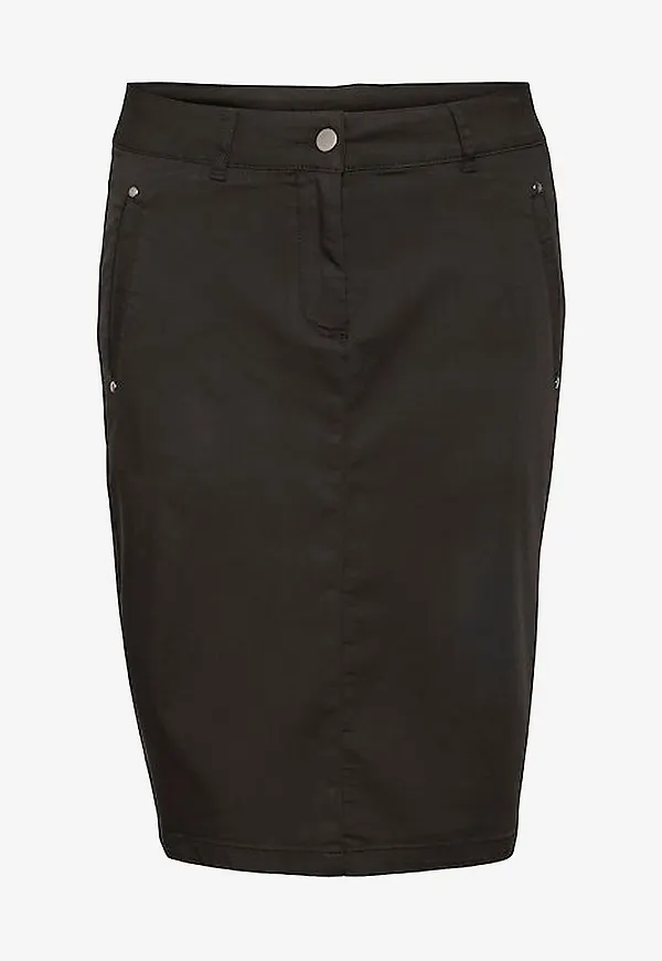 KAFFE - Kjol Kalea Rivet Skirt - Svart