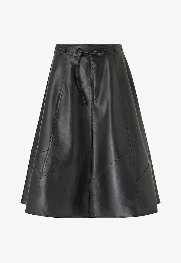 KAFFE - Kjol kaVera Leather - Svart