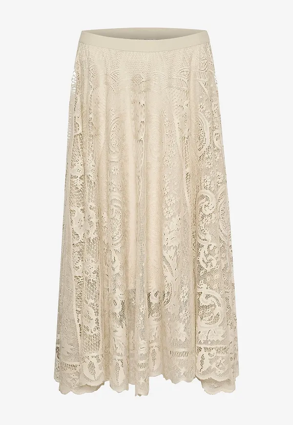 KAFFE - Kjol kaVilja Lace Skirt - Grå