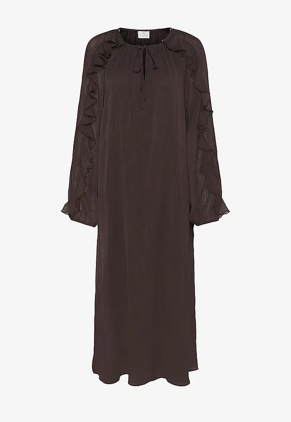 KAFFE - Klänning kaMila Chiffon Dress - Brun