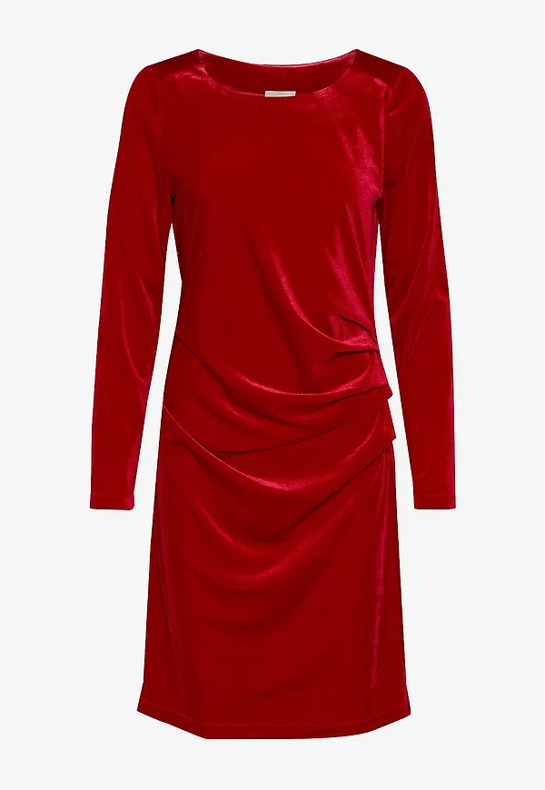 KAFFE - Sammetsklänning Kelly Dress - Röd