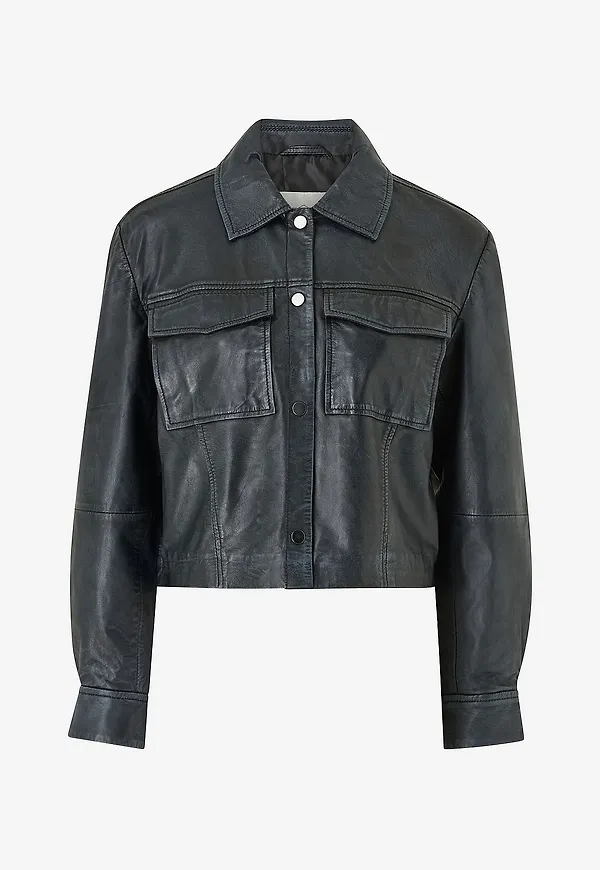 KAFFE - Skinnjacka kaVallis Leather - Svart