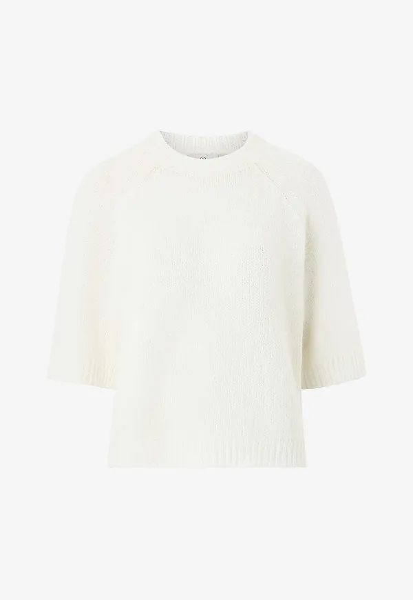 KAFFE - Tröja kaEmilie Cropped Knit - Vit