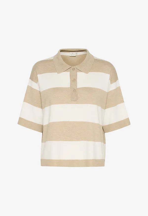 KAFFE - Tröja kaLizza Polo Knit - Beige