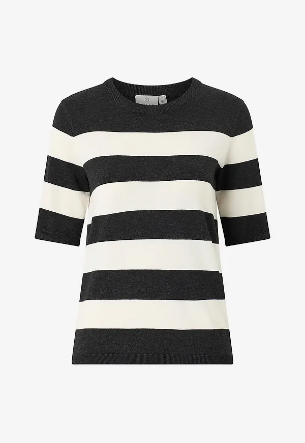 KAFFE - Tröja Kamala Striped Knit - Grå