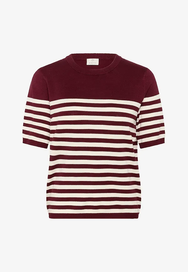 KAFFE - Tröja Kamala Striped Knit - Röd