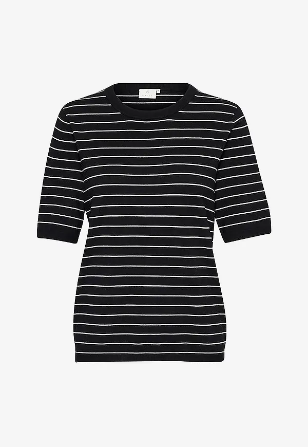 KAFFE - Tröja Kamala Striped Knit - Svart