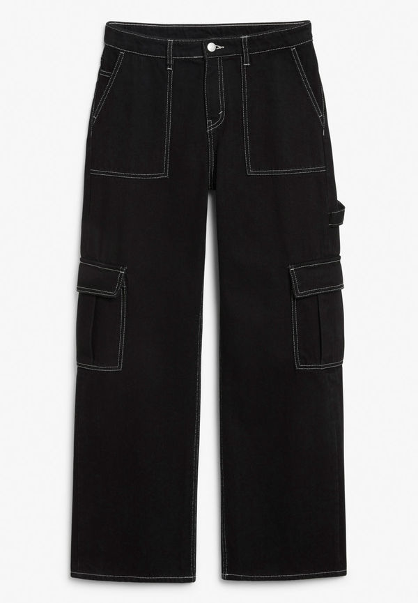 Kameko utility denim trousers - Black