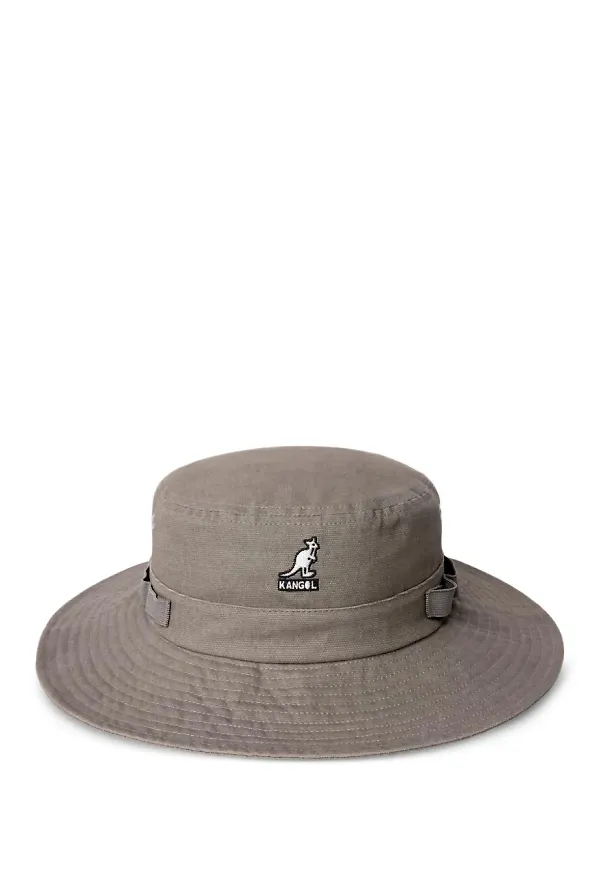 Kangol solhatt med logotyp - Grå