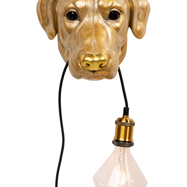 KARE Design - Vägglampa Hund huvud - Guld