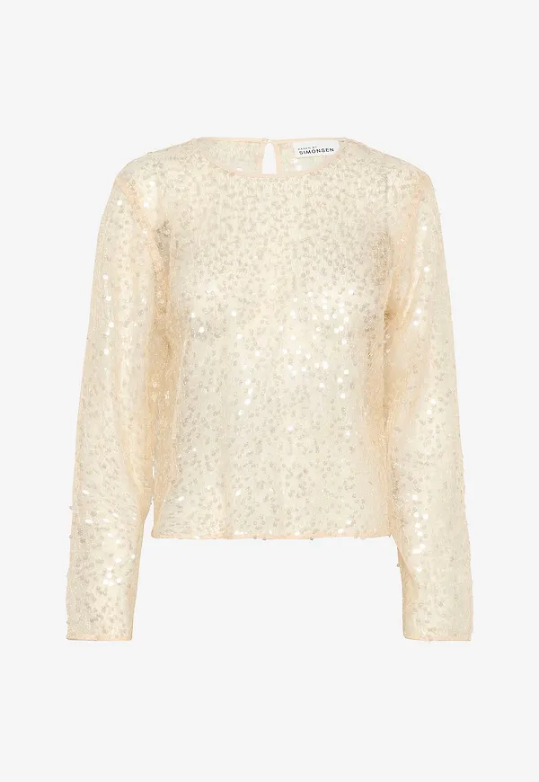 Karen By Simonsen - Paljettblus kbSigne Top - Vit