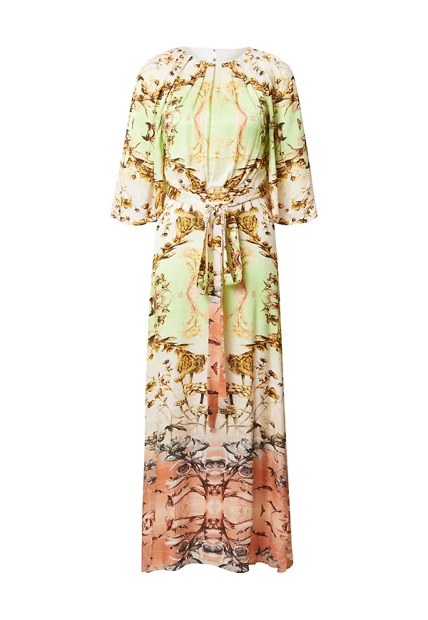 Karen Millen Klänning beige / ljusgrön / aprikos / svart