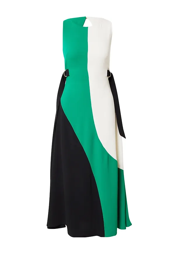 Karen Millen Klänning grön / svart / off-white