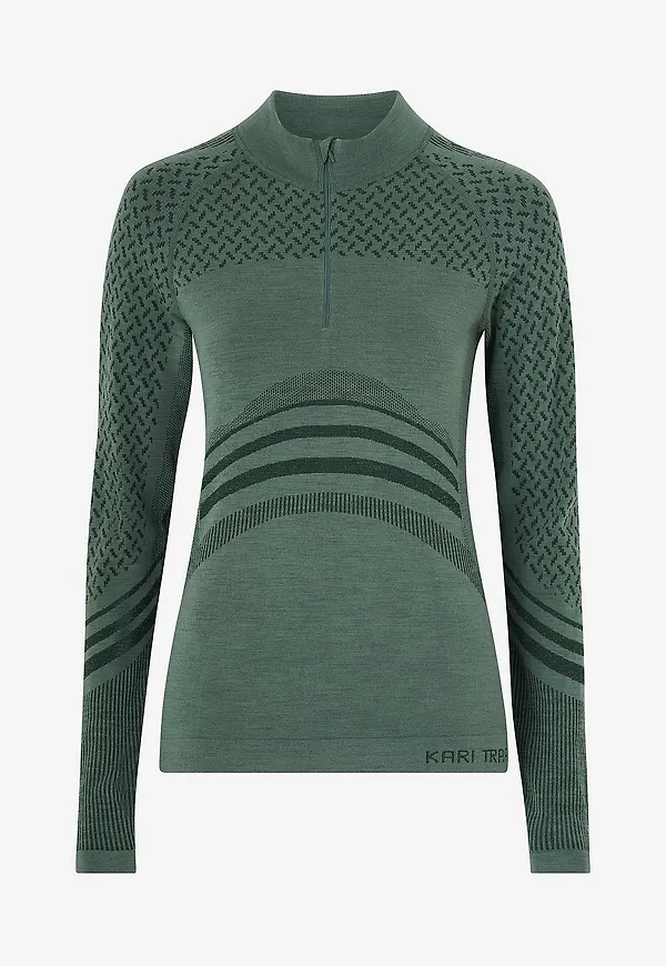 Kari Traa - Underställströja Oline Half Zip - Grön