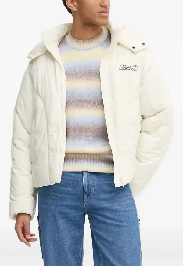 karl kani quiltad puffjacka med huva - Vit