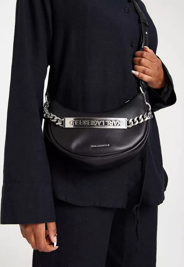 Karl Lagerfeld - Black - K/Id Sm Half Moon Bag