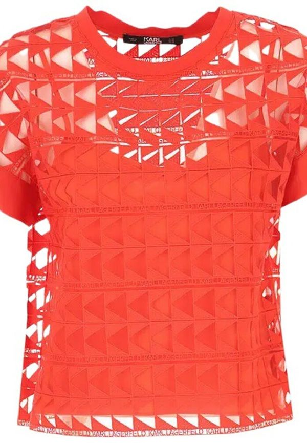 Karl Lagerfeld - T-shirts - Röd - Dam - Storlek: XS