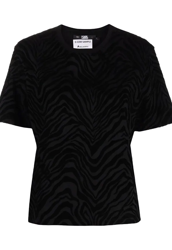Karl Lagerfeld Aop zebramönstrad t-shirt - Svart