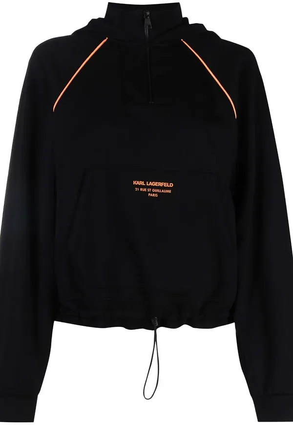 Karl Lagerfeld Athleisure kort hoodie - Svart