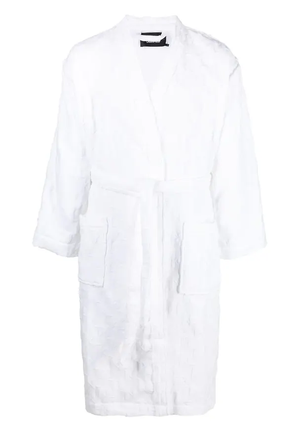 Karl Lagerfeld badrock med monogram - Vit