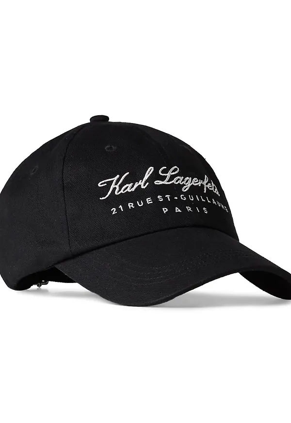 Karl Lagerfeld basebollkeps med broderad logotyp - Svart