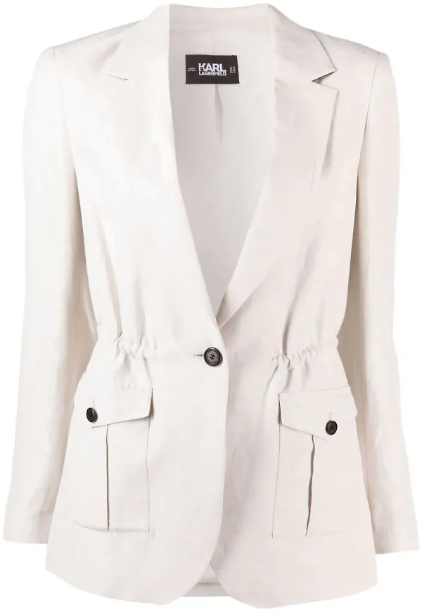 Karl Lagerfeld blazer med dragsko - Neutral