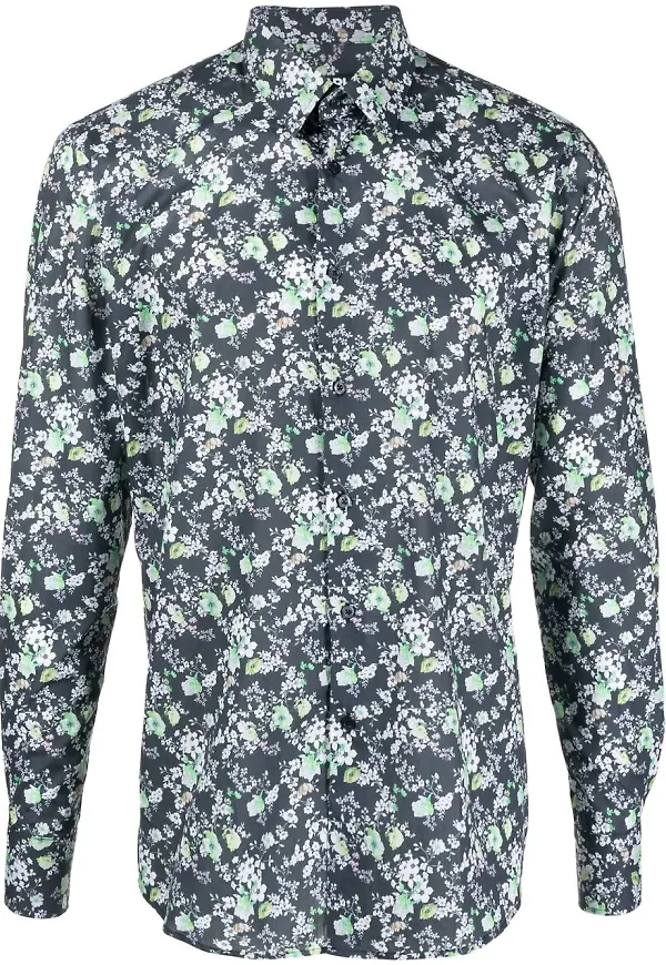 Karl Lagerfeld blommig skjorta - Grön