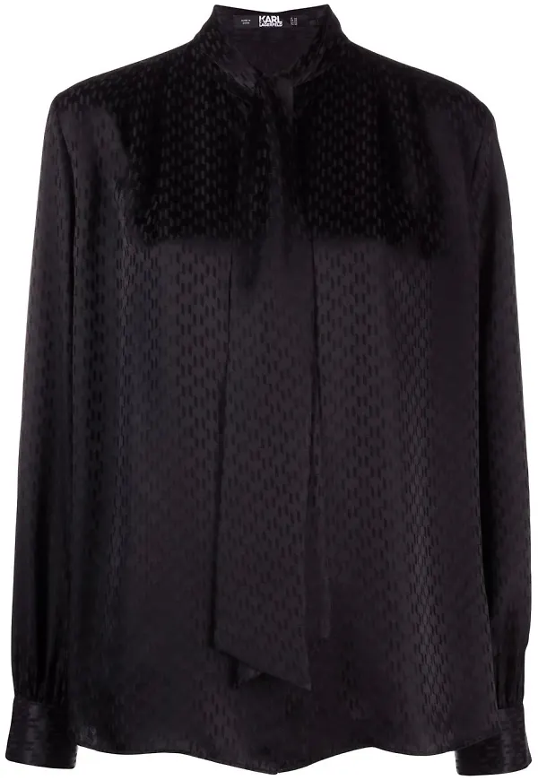 Karl Lagerfeld blus med monogram - Svart