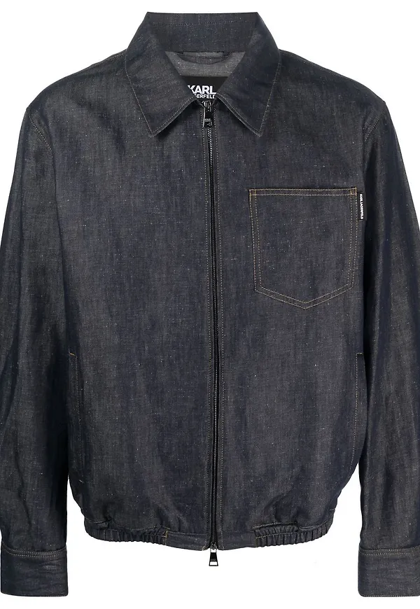 Karl Lagerfeld bomberjacka i denim - Blå