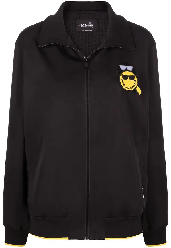 Karl Lagerfeld bomberjacka med tryck - Svart